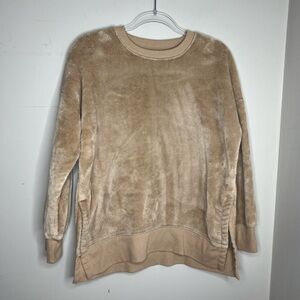 SO Tan Fleece Sweater Sweatshirt Cozy Top